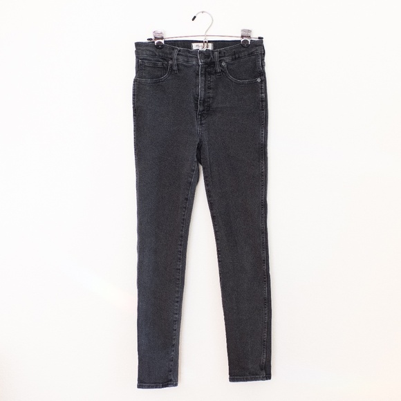 Madewell Washed Black 10" High-Rise Skinny Jeans - Picture 1 of 4